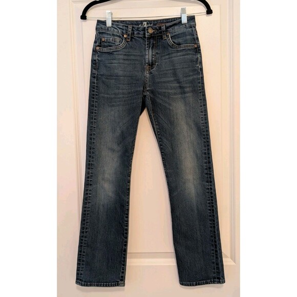 7 For All Mankind Boy's 12 Medium Blue Denim Standard Classic Straight Leg Jeans - Picture 1 of 13